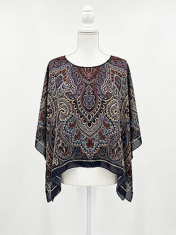 Coco + Carmen Margot Printed Wrap in Navy (view 1)