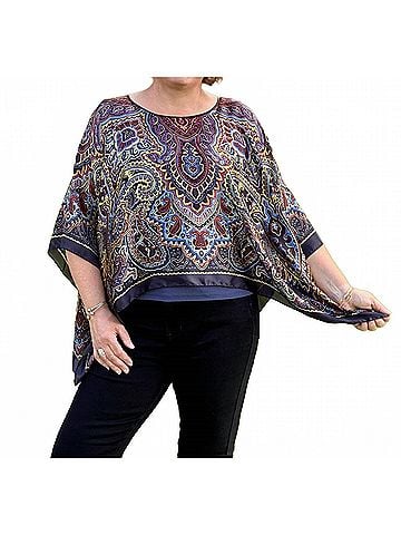 Coco + Carmen Margot Printed Wrap in Navy (view 2)