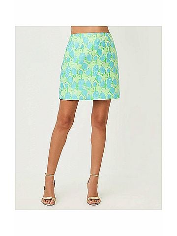Lilly Pulitzer Kels Mini Skirt in Capri Blue Tulip Tango Jacquard (view 2)
