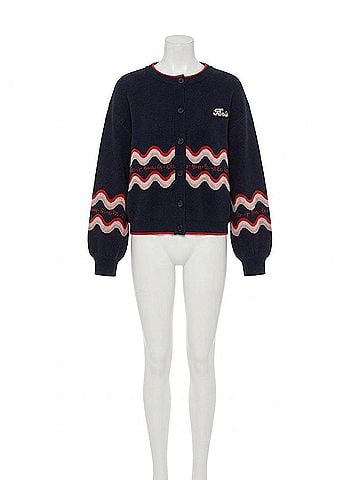 FRNCH Roadtrip Relaxed Cardigan in Navy (view 1)