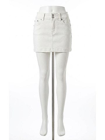 Miss Me Women's Denim Skirt in White (view 1)