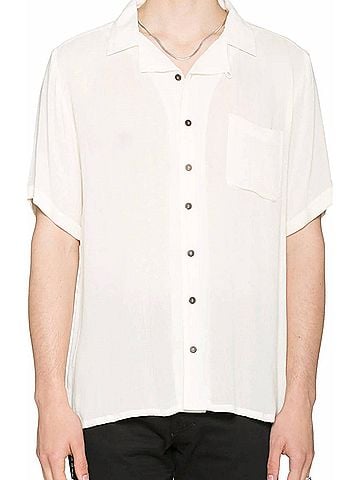 Raga Purush Rayon Button Down Shirt in White (view 2)