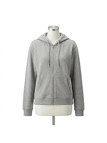 Ideology Women's Long Sleeve Zip Hoodie in Light Gray (view 1)
