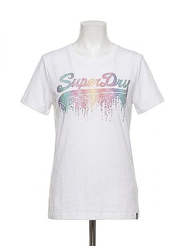 Superdry Women's Vintage Logo Cascade Entry Tee in Optic (view 1)