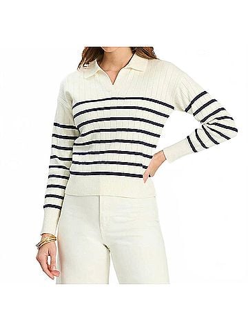 Tyler Boe Johnny Collared Sweater in Beacon Blue (view 2)