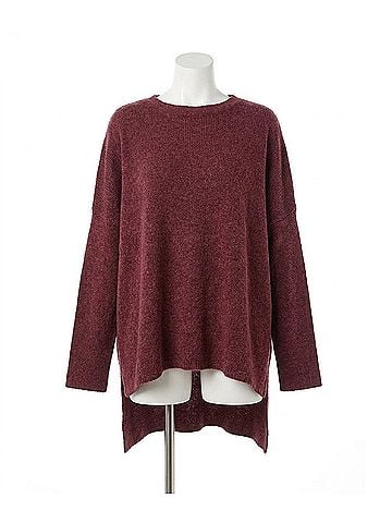 Zenana Comfy Every Day Ribbed Oversized Lightweight Sweater in Burgundy (view 1)