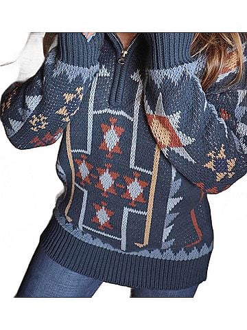 Tasha Polizzi Collection Banner Elk Quarter Zip Sweater in Blue (view 2)