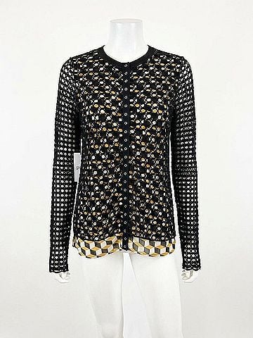 Pete Women's Crochet Cardigan in Brown (view 1)