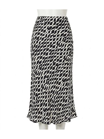 Karen Kane Satin Bias Cut Skirt in Print (view 1)