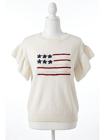 Gilli Usa Flag Sweater in White (view 1)