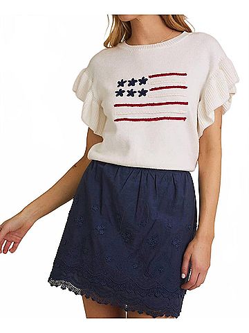 Gilli Usa Flag Sweater in White (view 2)