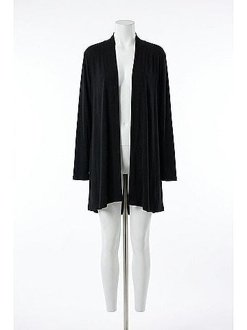 Renee Brushed Knit Draped Cardigan With Cashmere Feel in Black (view 1)