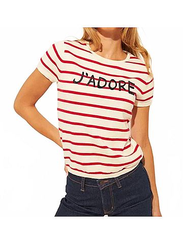 John & Jenn Nicolas Sweater in Red And White (view 2)