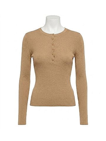 Nili Lotan Kyrie Silk Sweater in Beige (view 1)