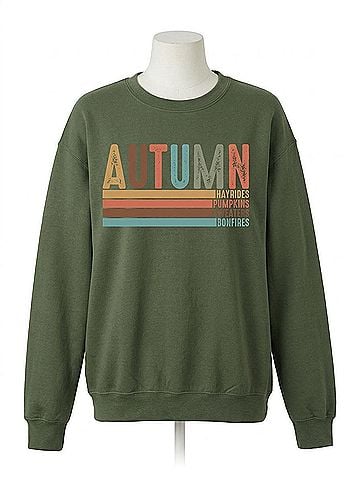 Gildan Women's Fall Autumn Sweater in Green (view 1)