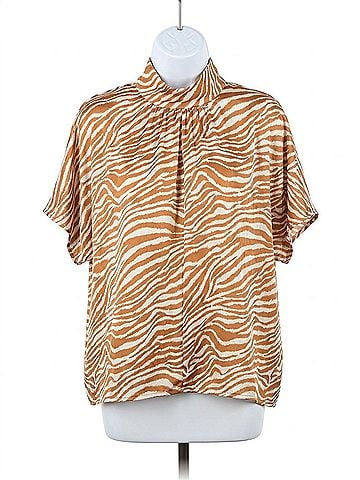 Adrienne High Neck Blouse in Zebra (view 1)