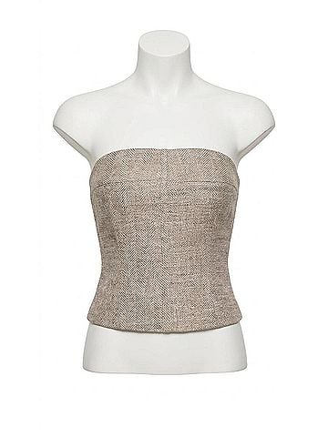 Smythe Bustier Top in Taupe Tweed (view 1)