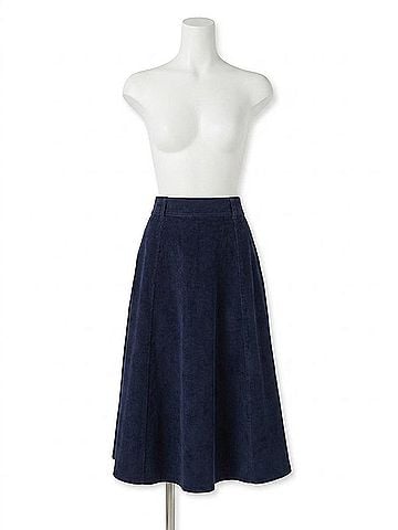 Mata Traders Emma Corduroy Skirt in Navy (view 1)