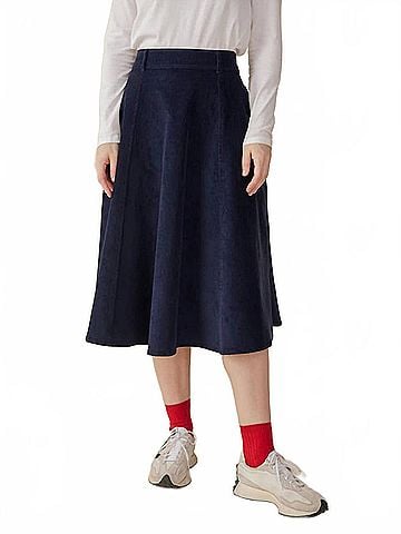 Mata Traders Emma Corduroy Skirt in Navy (view 2)
