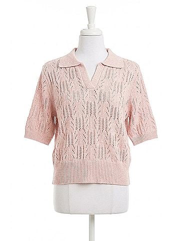 TCEC Morning Stroll Collared Sweater Top in Mauve (view 1)