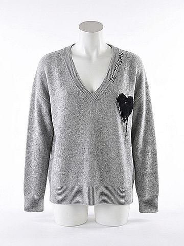 Zadig & Voltaire Mikyz Cashmere Sweater in Gris Chine Clai (view 1)
