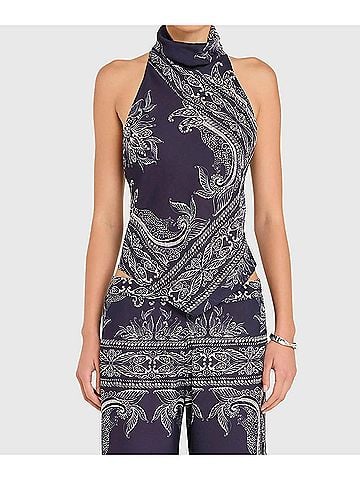Amanda Uprichard Women's Arielle Top in Navy (view 2)