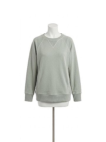 Zenana Pigment Dyed French Terry Pullover Sweater in Sleet (view 1)
