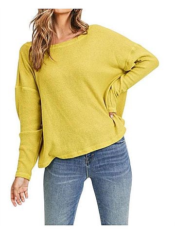 Painted Threads Alexia Pullover Open-Back Sweater in Mustard (view 2)