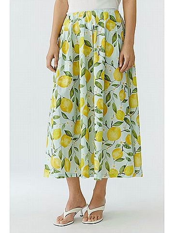 Oui Lemons Skirt in Blue And Yellow (view 2)