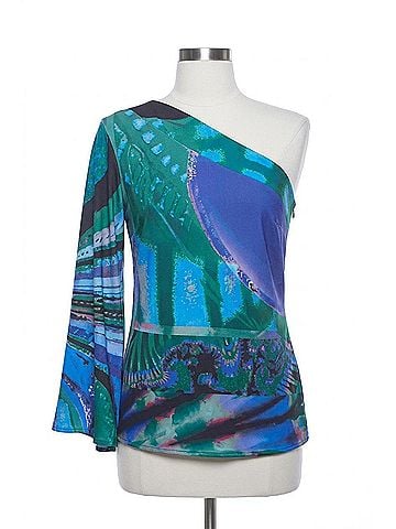 Julian Chang Primo Off-Shoulder Top in Aquatic (view 1)