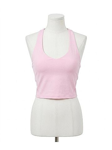 Fabletics Built-In Cropped Bra Tank in Soft Pink (view 1)