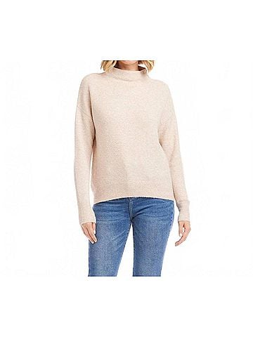 Karen Kane Long Sleeve Mock Neck Sweater in Sand (view 2)