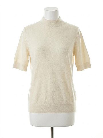 Lafayette 148 New York Women's Cashmere Mock Neck Sweater in Ivory (view 1)