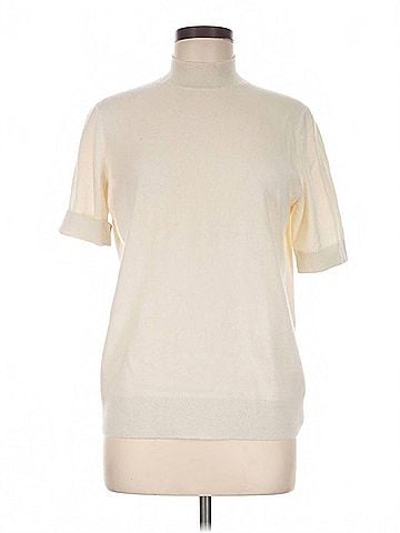 Lafayette 148 New York Women's Cashmere Mock Neck Sweater in Ivory (view 2)
