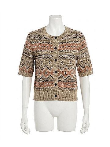 Veronica Beard Shana Cardigan in Stone Khaki Multi (view 1)