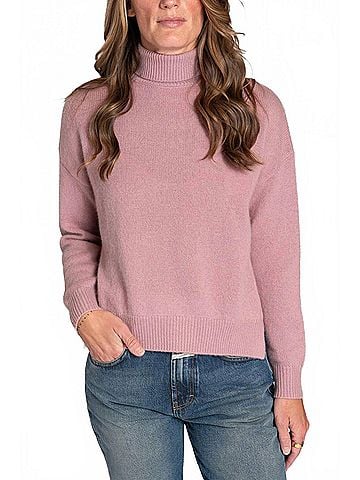Majestic Filatures Wool Turtleneck Sweater in Rosewood (view 2)