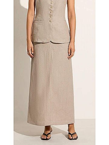 Faithfull the Brand Nelli Midi Skirt in Natural (view 2)