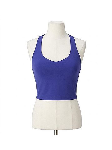Fabletics Built-In Cropped Bra Tank in Nightfall (view 1)