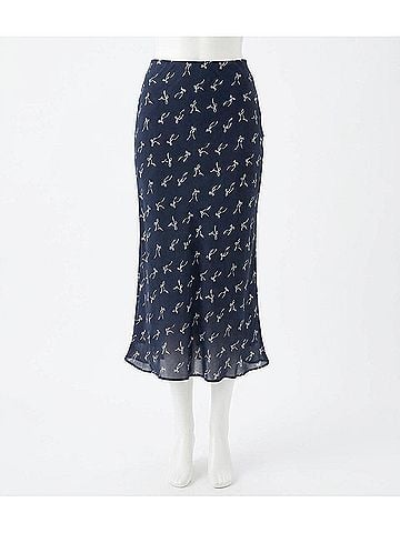 Karen Kane Bias Cut Midi Skirt in Print (view 1)