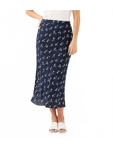 Karen Kane Bias Cut Midi Skirt in Print (view 2)