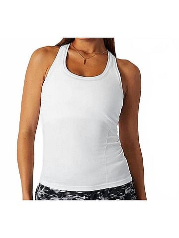 Fabletics Feather Tech+ Racerback Tank in White (view 2)