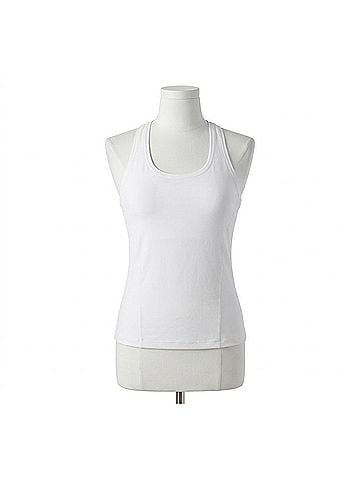 Fabletics Feather Tech+ Racerback Tank in White (view 1)