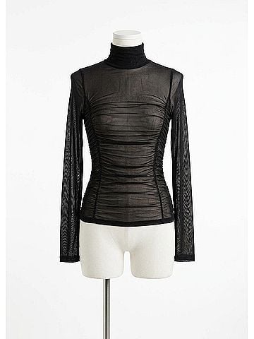 Line & Dot Quincy Turtleneck Top in Black (view 1)