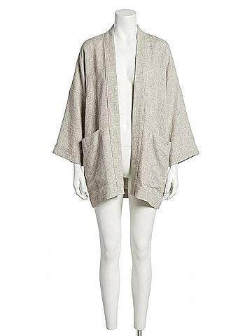 Eskandar Slub Alpaca-Blend Kimono in Grey (view 1)