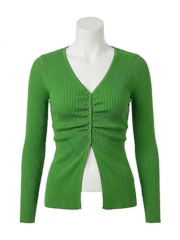 Astr Ansen V-Neck Sweater in Lime (view 1)