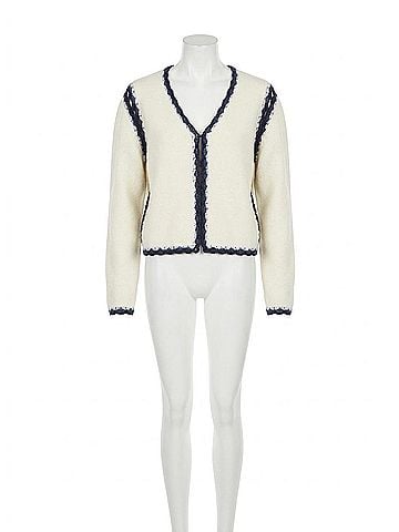 LINE Marigold Tipped Cardigan in Pearl (view 1)