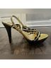 Claudia Ciuti Black Gold Heels Size 9 1/2 - photo 4