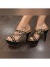 Claudia Ciuti Black Gold Heels Size 9 1/2 - photo 3