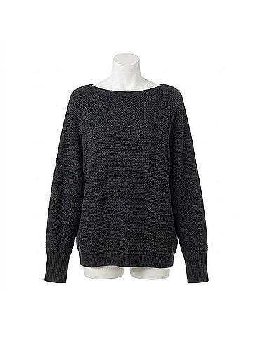 Coco + Carmen Women's Relaxed Ciana Pullover Sweater in Black Heather (view 1)