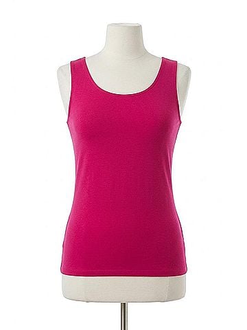 Judy P Scoop Neck Tank Top in Fuschia Purple (view 1)
